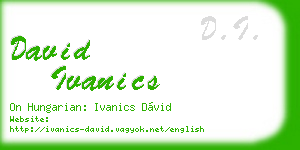 david ivanics business card